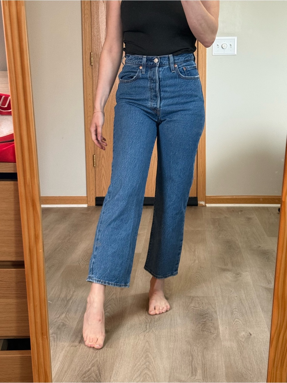 Levi's High-Rise Straight Leg Jeans - Blue